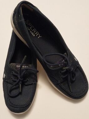 Sperry Navy Canvas Slip-On Boat Loafers